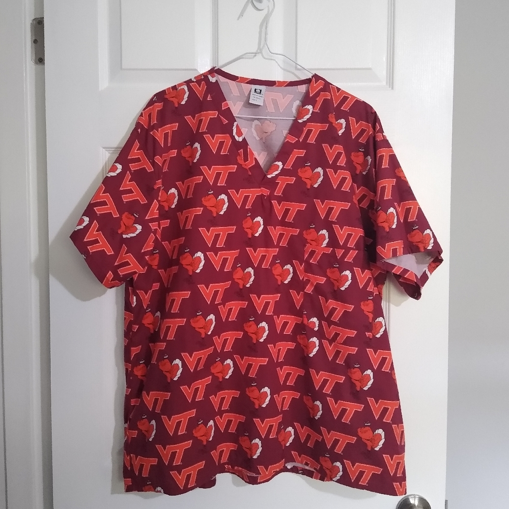 Virginia Tech Large Hokie Bird Scrub Top